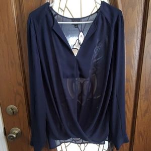 Mossimo Lg Dark Blue Blouse